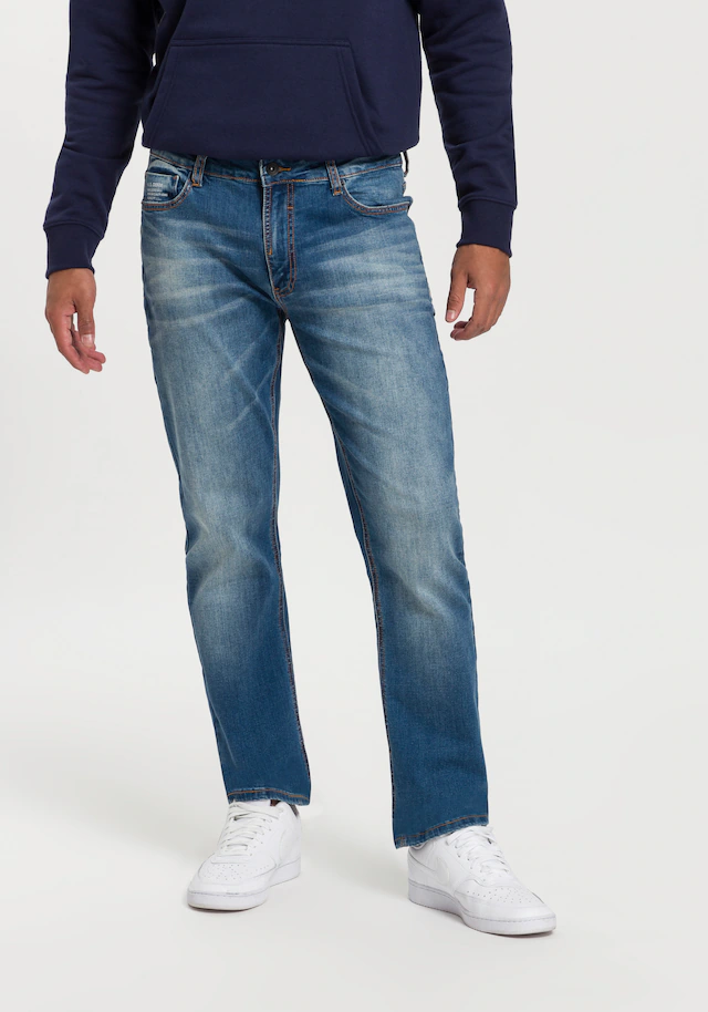 H.I.S Straight-Jeans »DIX«, gerade Beinform, niedrige Leibhöhe, Used-Waschung online bestellen | Jelmoli-Versand
